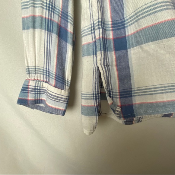 Old Navy Girls White/Blue Tunic Style Plaid Shirt - Picture 6 of 12